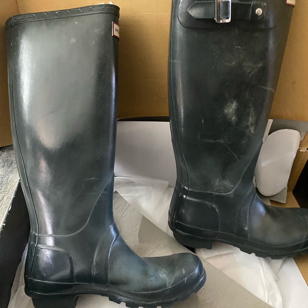 Hunter Black Tall Rain Boots